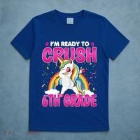 Im Ready To Crush Six Grade Dabbing Unicorn 6Th Grade Funny Gift T-Shirt thumb 5