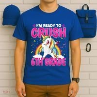 Im Ready To Crush Six Grade Dabbing Unicorn 6Th Grade Funny Gift T-Shirt thumb 6