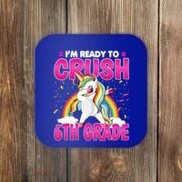 Im Ready To Crush Six Grade Dabbing Unicorn 6Th Grade Funny Gift Coaster thumb 0