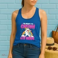 Im Ready To Crush Six Grade Dabbing Unicorn 6Th Grade Funny Gift Women's Tank Top thumb 2