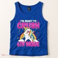 Im Ready To Crush Six Grade Dabbing Unicorn 6Th Grade Funny Gift Tank Top thumb 2