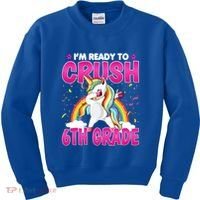 Im Ready To Crush Six Grade Dabbing Unicorn 6Th Grade Funny Gift Kids Sweatshirt thumb 0