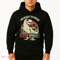 I'm Ready To Crush 1st Grade Dinosaur T Rex Back To School Hoodie thumb 2