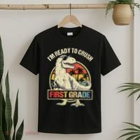 I'm Ready To Crush 1st Grade Dinosaur T Rex Back To School T-Shirt thumb 2