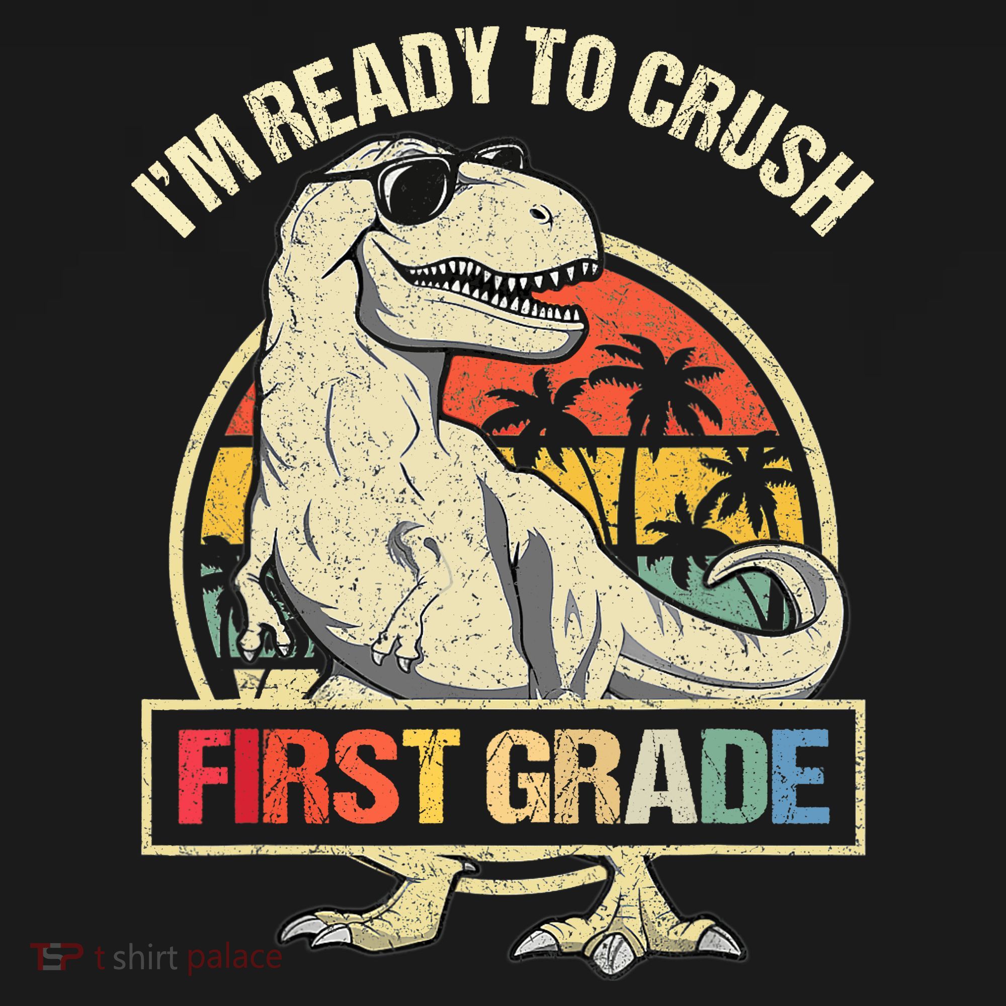 I'm Ready To Crush 1st Grade Dinosaur T Rex Back To School Women's Hoodie