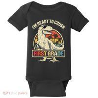 I'm Ready To Crush 1st Grade Dinosaur T Rex Back To School Baby Bodysuit thumb 0