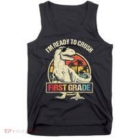 I'm Ready To Crush 1st Grade Dinosaur T Rex Back To School Tank Top thumb 0