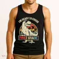I'm Ready To Crush 1st Grade Dinosaur T Rex Back To School Tank Top thumb 3