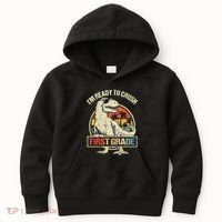 I'm Ready To Crush 1st Grade Dinosaur T Rex Back To School Kids Hoodie thumb 0