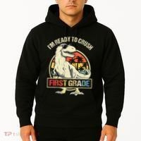 I'm Ready To Crush 1st Grade Dinosaur T Rex Back To School Hoodie thumb 2