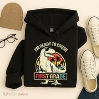 I'm Ready To Crush 1st Grade Dinosaur T Rex Back To School Hoodie thumb 4