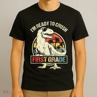 I'm Ready To Crush 1st Grade Dinosaur T Rex Back To School T-Shirt thumb 3