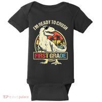 I'm Ready To Crush 1st Grade Dinosaur T Rex Back To School Baby Bodysuit thumb 0