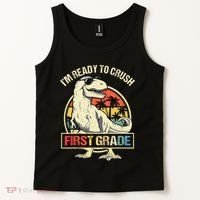 I'm Ready To Crush 1st Grade Dinosaur T Rex Back To School Tank Top thumb 2