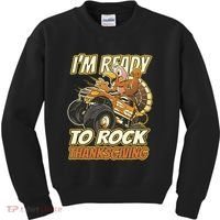 I'm Ready To Rock Thanksgiving Turkey Monster Truck Kids Sweatshirt thumb 0