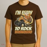 I'm Ready To Rock Thanksgiving Turkey Monster Truck T-Shirt thumb 3
