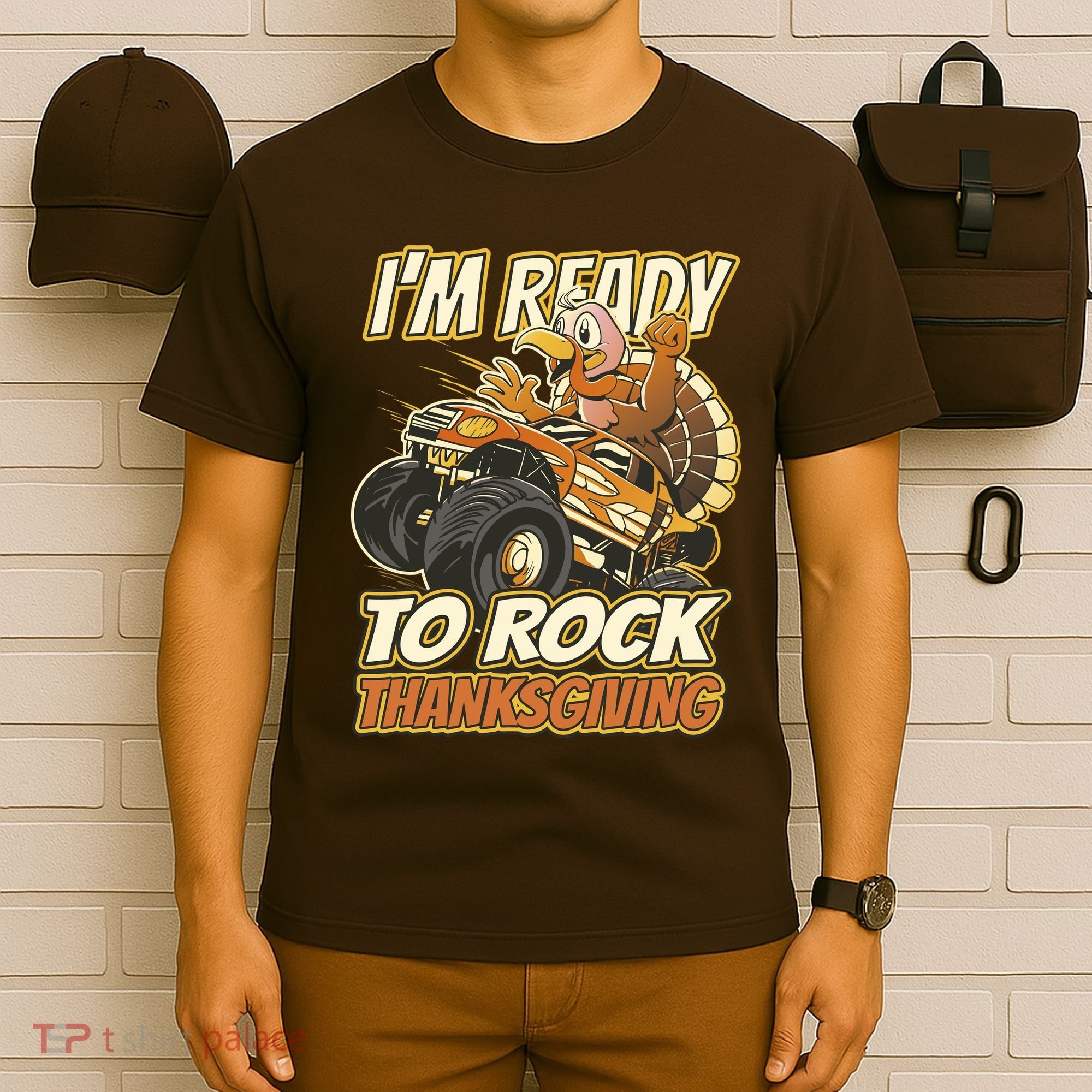 I'm Ready To Rock Thanksgiving Turkey Monster Truck T-Shirt