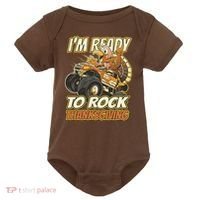 I'm Ready To Rock Thanksgiving Turkey Monster Truck Baby Bodysuit thumb 0