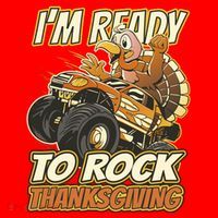 I'm Ready To Rock Thanksgiving Turkey Monster Truck Santa Hat thumb 1