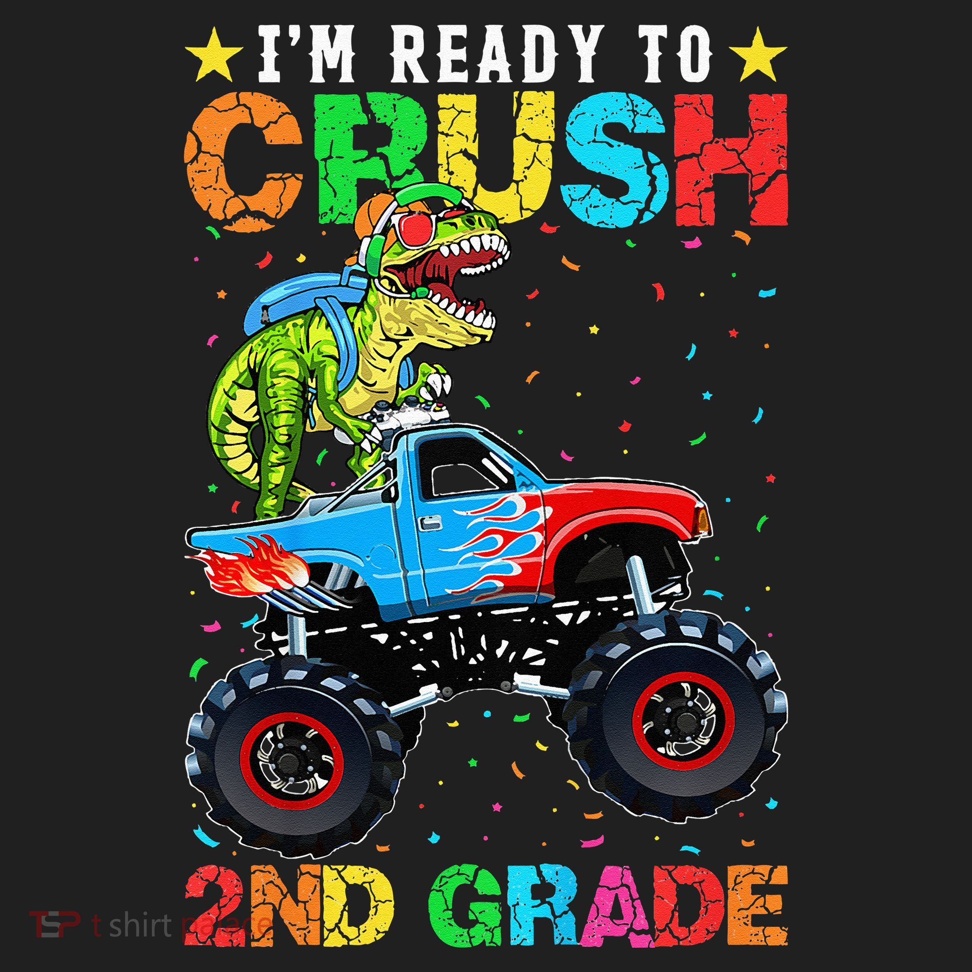 Im Ready To Crush 2nd Grade Monster Truck Dinosaur Beanie