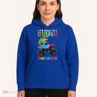 Im Ready To Crush 2nd Grade Monster Truck Dinosaur Hoodie thumb 5
