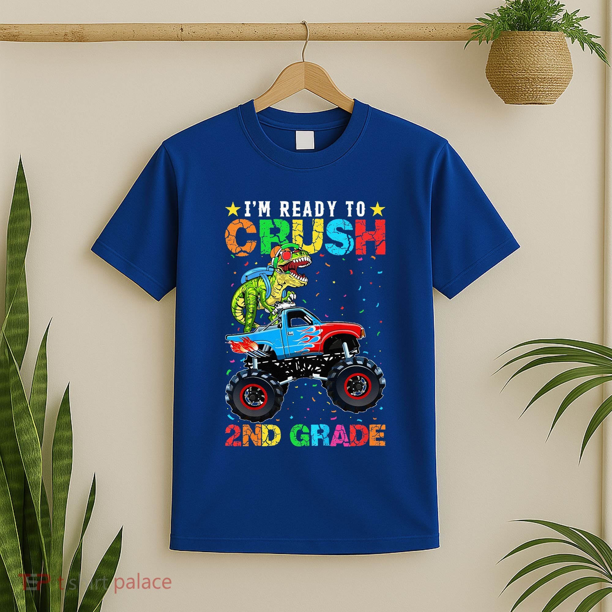 Im Ready To Crush 2nd Grade Monster Truck Dinosaur T-Shirt
