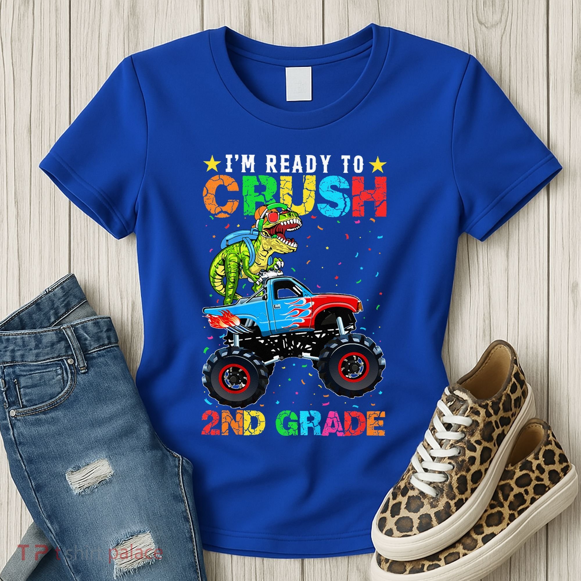 Im Ready To Crush 2nd Grade Monster Truck Dinosaur Women's T-Shirt