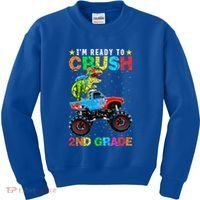 Im Ready To Crush 2nd Grade Monster Truck Dinosaur Kids Sweatshirt thumb 0