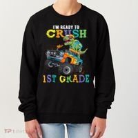 Im Ready To Crush 1st Grade Dinosaur T Rex Back To School Women's Sweatshirt thumb 0