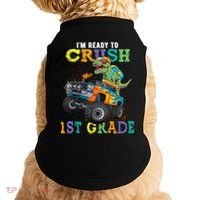 Im Ready To Crush 1st Grade Dinosaur T Rex Back To School Doggie Tank thumb 0