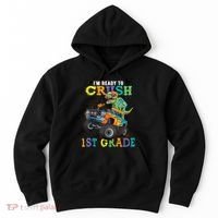 Im Ready To Crush 1st Grade Dinosaur T Rex Back To School Hoodie thumb 0