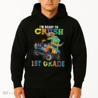 Im Ready To Crush 1st Grade Dinosaur T Rex Back To School Hoodie thumb 2