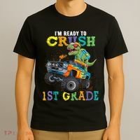 Im Ready To Crush 1st Grade Dinosaur T Rex Back To School T-Shirt thumb 3
