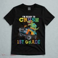 Im Ready To Crush 1st Grade Dinosaur T Rex Back To School T-Shirt thumb 5