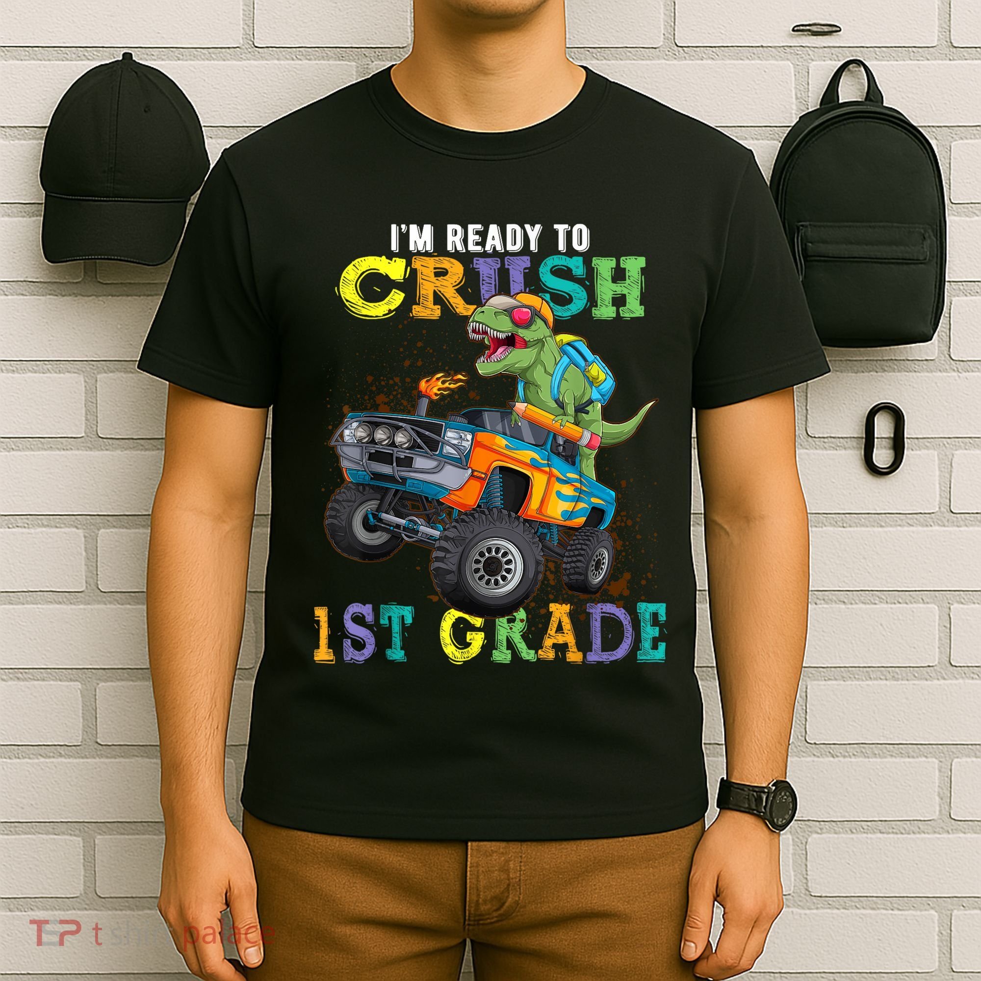 Im Ready To Crush 1st Grade Dinosaur T Rex Back To School T-Shirt