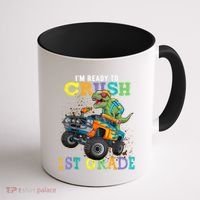 Im Ready To Crush 1st Grade Dinosaur T Rex Back To School Coffee Mug thumb 1