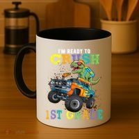 Im Ready To Crush 1st Grade Dinosaur T Rex Back To School Coffee Mug thumb 4