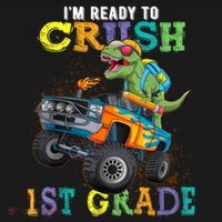 Im Ready To Crush 1st Grade Dinosaur T Rex Back To School Women's Hoodie thumb 2