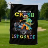 Im Ready To Crush 1st Grade Dinosaur T Rex Back To School Golf Towel thumb 1