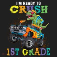 Im Ready To Crush 1st Grade Dinosaur T Rex Back To School Golf Towel thumb 3