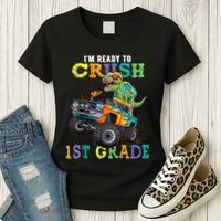 Im Ready To Crush 1st Grade Dinosaur T Rex Back To School Women's T-Shirt thumb 3
