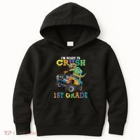 Im Ready To Crush 1st Grade Dinosaur T Rex Back To School Kids Hoodie thumb 0