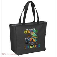 Im Ready To Crush 1st Grade Dinosaur T Rex Back To School Tote Bag thumb 2