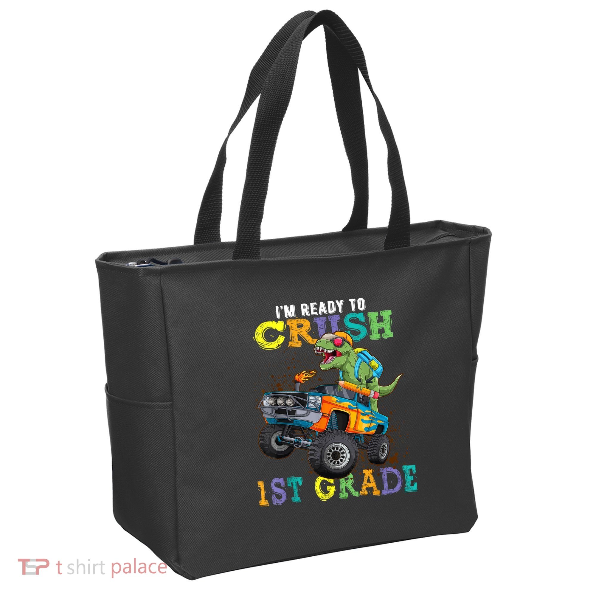 Im Ready To Crush 1st Grade Dinosaur T Rex Back To School Tote Bag