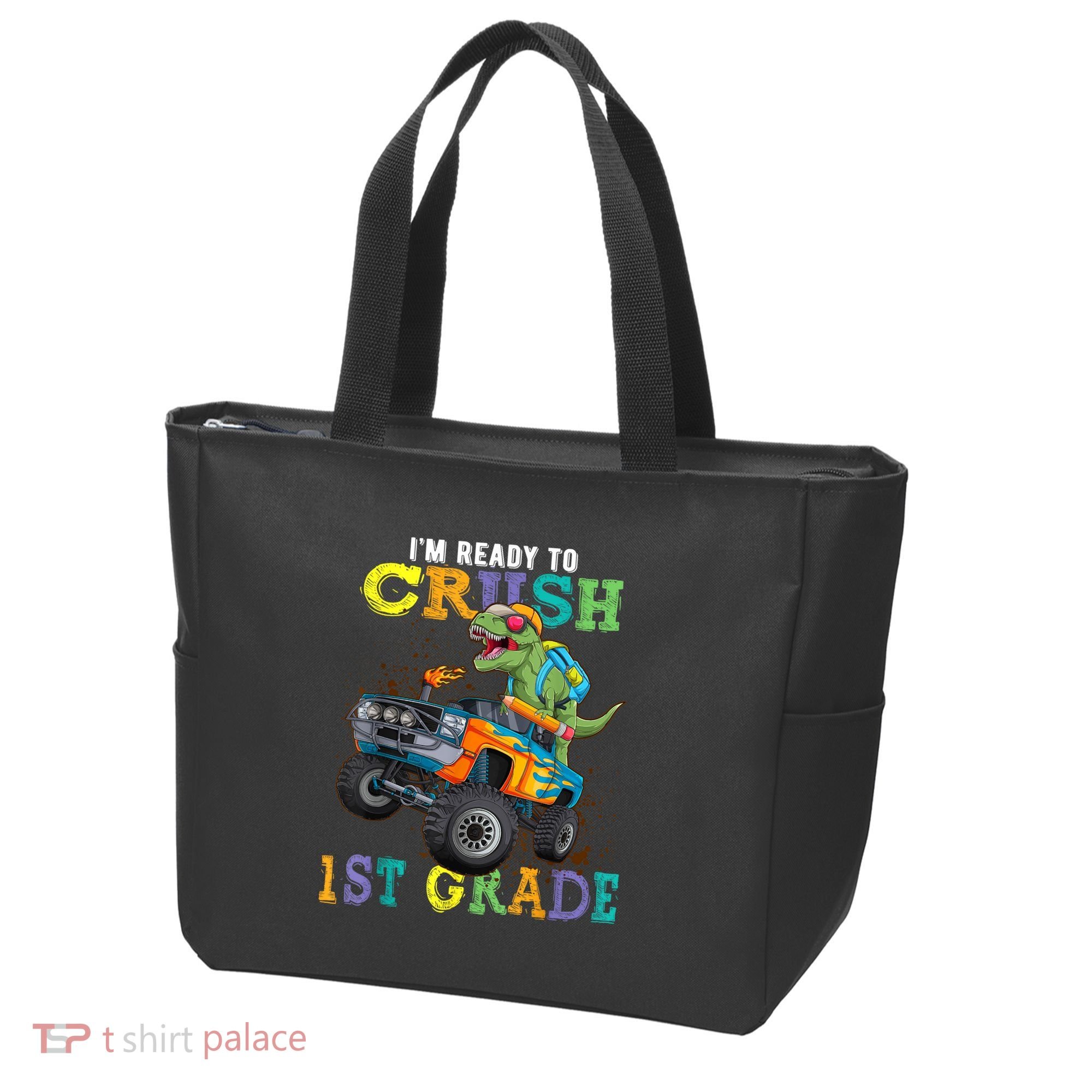 Im Ready To Crush 1st Grade Dinosaur T Rex Back To School Tote Bag