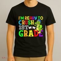I'm Ready To Crush 1st Grade Truck Dinosaur Back To School T-Shirt thumb 3