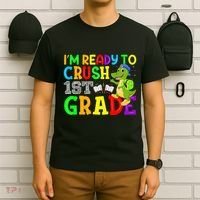 I'm Ready To Crush 1st Grade Truck Dinosaur Back To School T-Shirt thumb 6