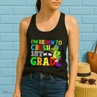 I'm Ready To Crush 1st Grade Truck Dinosaur Back To School Women's Tank Top thumb 2