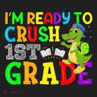 I'm Ready To Crush 1st Grade Truck Dinosaur Back To School Hat thumb 2