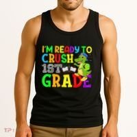 I'm Ready To Crush 1st Grade Truck Dinosaur Back To School Tank Top thumb 3